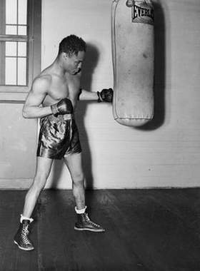 Henry Armstrong Hitting Heavy Bag